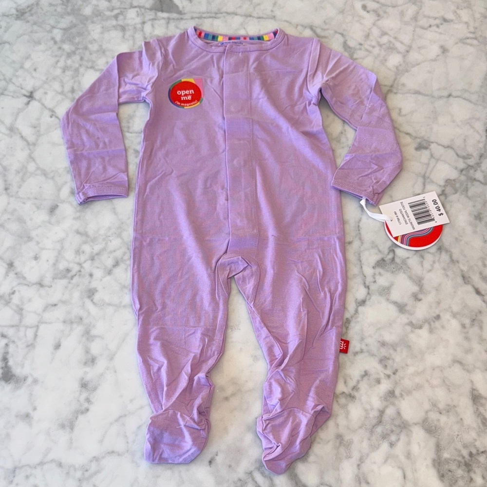 NWT MAGNETIC ME MODAL PURPLE FOOTIE 6/9M
